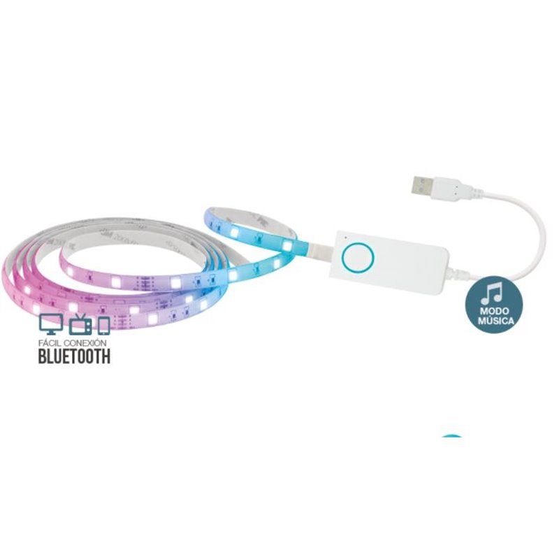 Kit 2M Tira de LED inteligente por bluetooth 5W/M RGB IP44