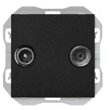 SIMON 270 | Single R-TV + SAT socket matt black 20000486-098