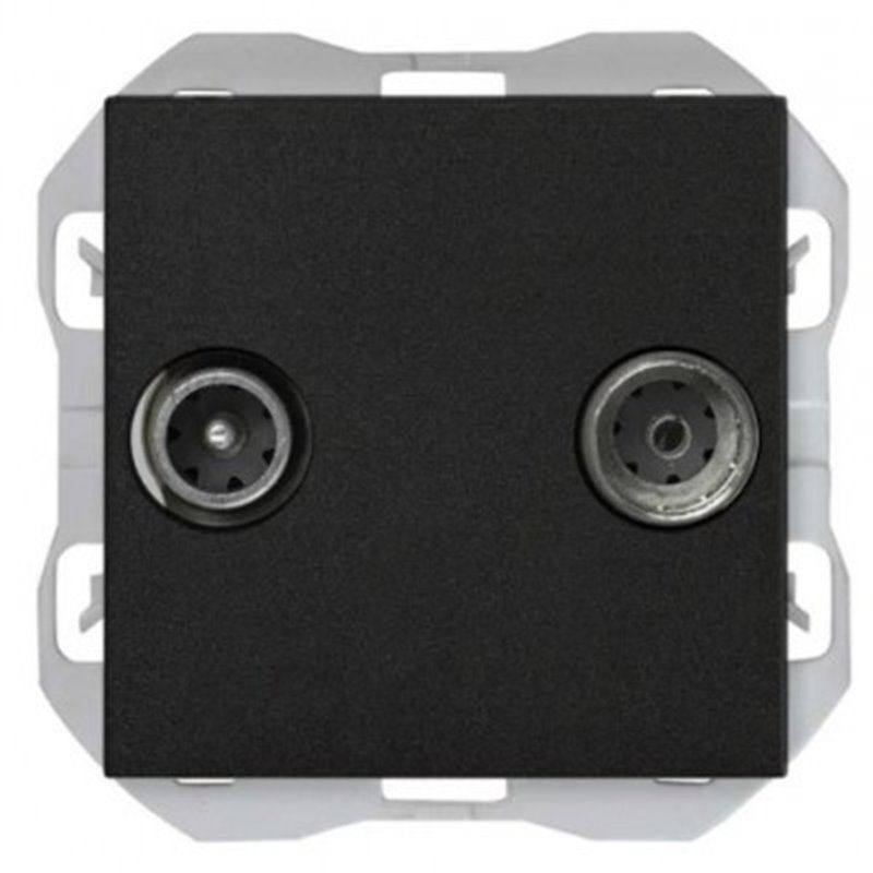 SIMON 270 | R-TV + SAT socket, matt black end 20000488-098