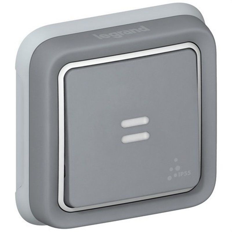 Pulsador luminoso empotrar plexo gris