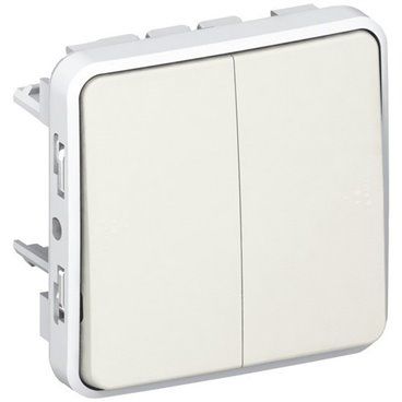 Pulsador doble plexo E/S blanco