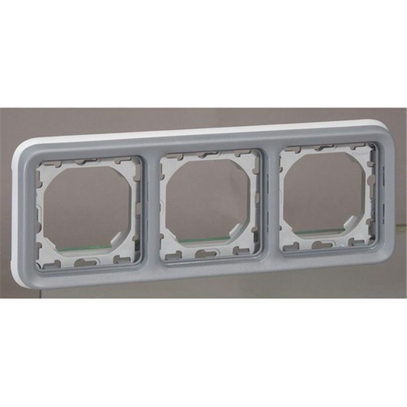 LEGRAND 069687 PLEXO | Caixa de embutir horizontal 3 posições cinza