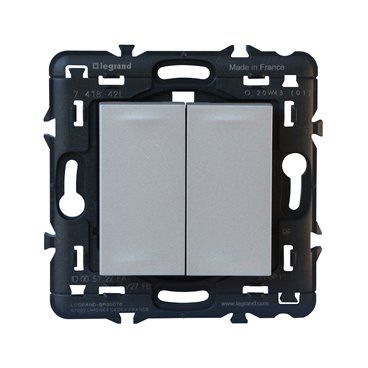 VALENA PRÓXIMO 741842L | Controle de iluminação duplo sem fio sem bateria, alumínio com Netatmo