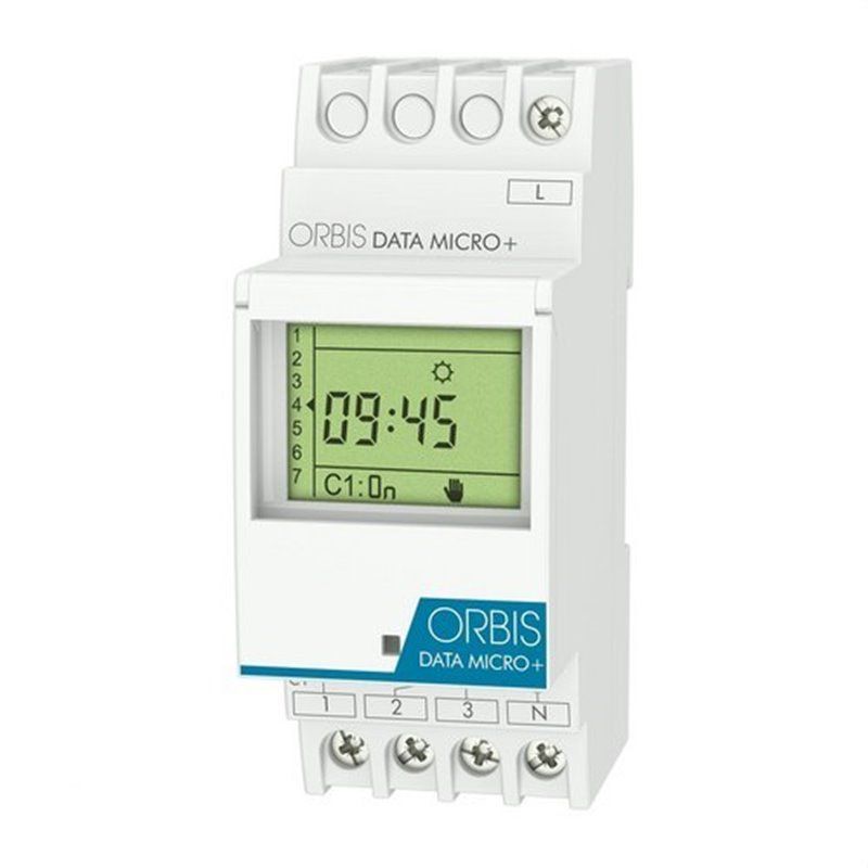 CONM.HOR 1-24H C/BAT 16A 250V 2DIN DATAMICRO