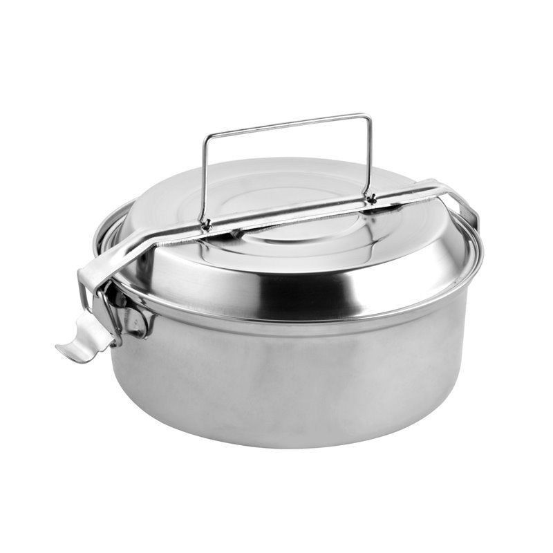 Lancheira em Aço Inox Com 2 Pratos Ø 16 cm.