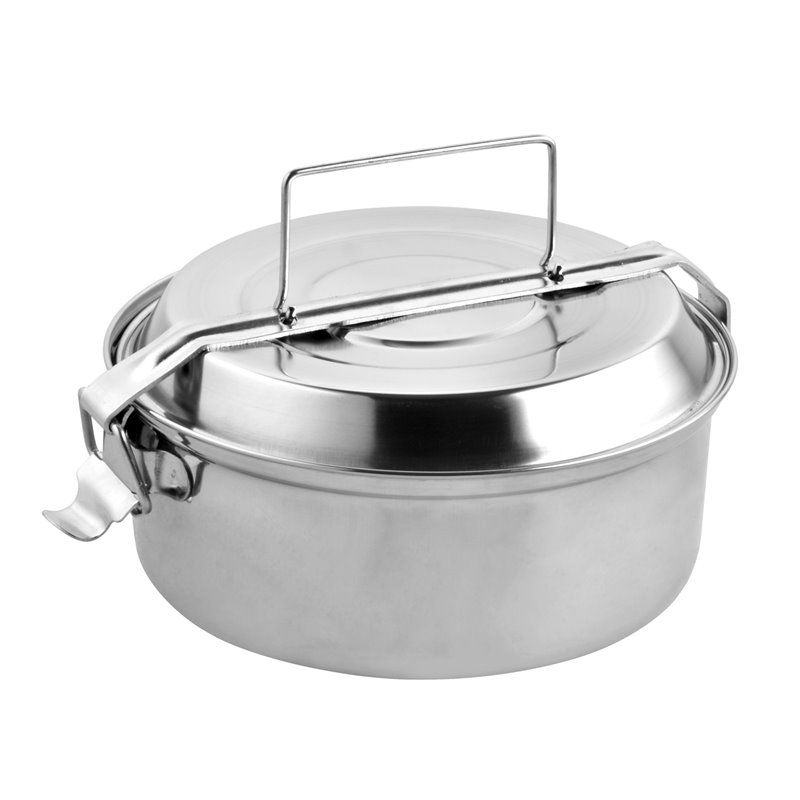 Lancheira em Aço Inox Com 2 Pratos Ø 18 cm.