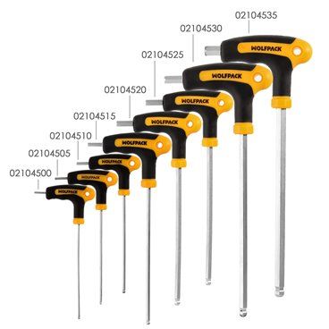 Chave Allen com cabo esférico formato T 4,0 mm. Com cabide