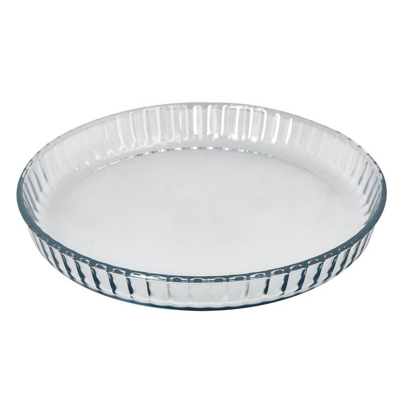 Molde Rizado Horno Cristal Borosilicato Ø 28 cm. Ideal Postres, Cocina, Resposteria, Tartas, Quiche, Libre BPA