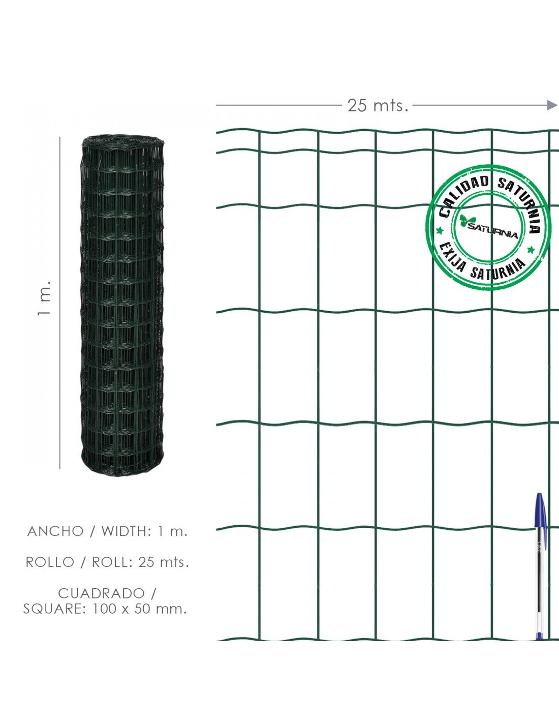 Malla Sombreo 90%, Rollo 1,5 x 100 metros, Reduce Radiación, Protección  Jardin y Terraza, Regula Temperatura, Color Verde Oscuro