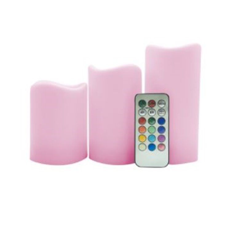 Pack 3 velas decorativas LED RGB 100mm - 120mm - 150mm