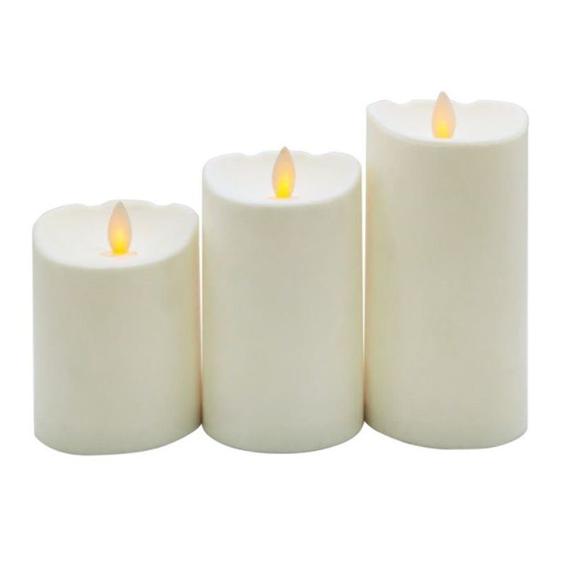 Pack 3 velas decorativas LED de cera 100 - 120 - 150mm