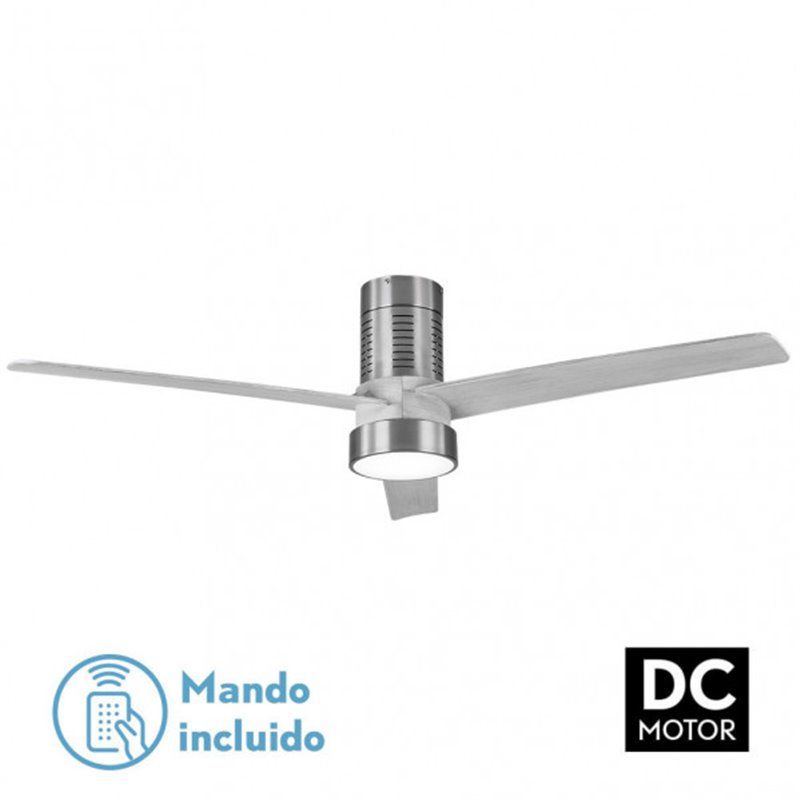 Ventilador de Teto DC Teo 24W Níquel 3 Lâminas Cinza