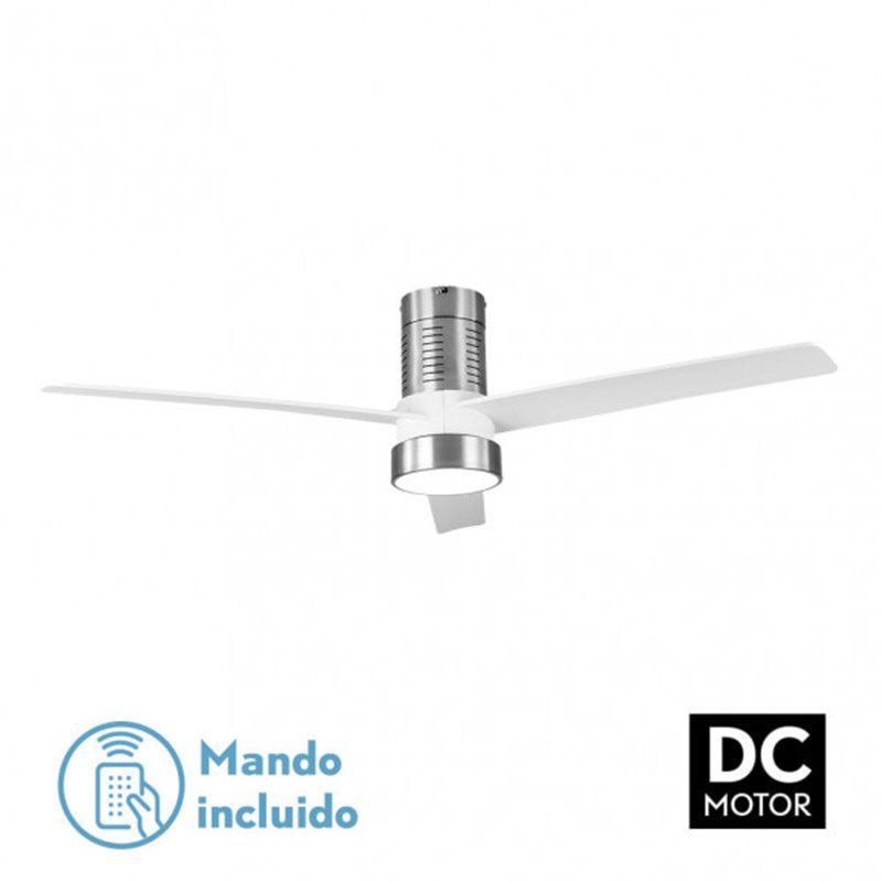 Ventilador Dc Teo 24w 2950lm Niquel 3Asp Blancas 32x139d 3000-4000-6000k C/remoto, Memoria Y Temporizador