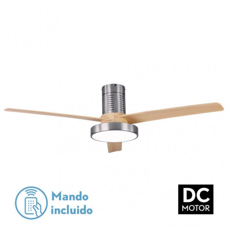 Ventilador de Teto DC Pax 40W Níquel 3 Lâminas Faia