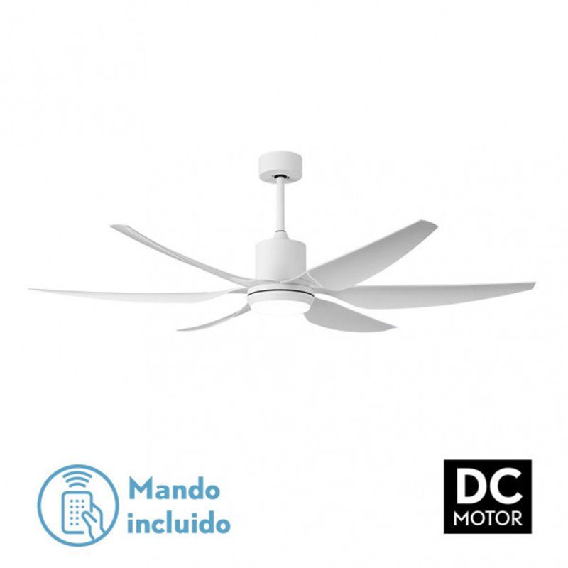 Ventilador DC Otto 24W Branco 6 Lâminas Brancas