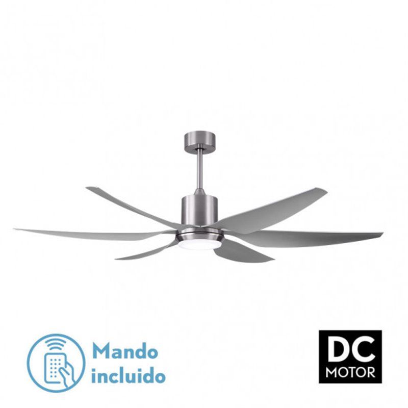 Ventilador de Teto DC Otto 24W Níquel 6 Lâminas Prata