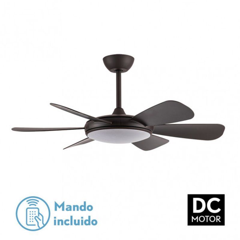 Ventilador Dc Marron Oriel 72w 3000-4000-6000k 107d 6 Aspas, Remoto+temporizador+memoria