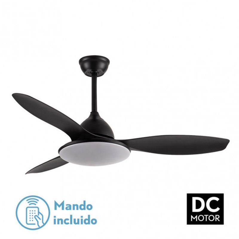 Ventilador de Teto DC Preto Yael 72W 3 Lâminas