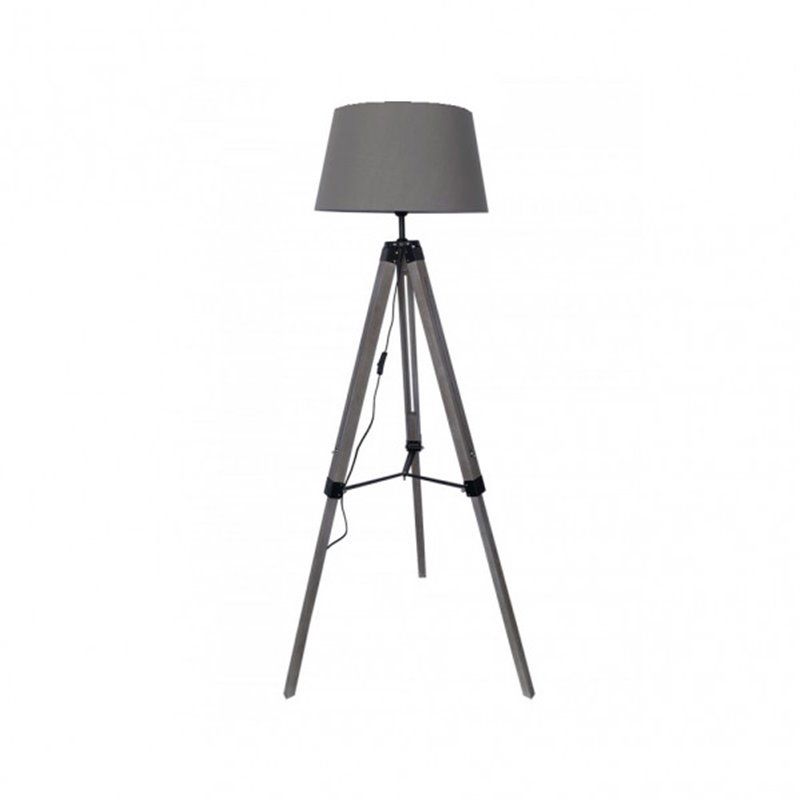 FABRILAMP 162341028 | Julen Pé de sala de estar 1xe27 madeira cinza/preto Regx45x45 cm