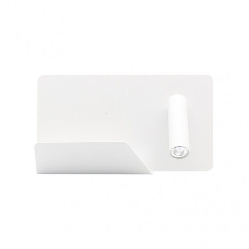 Aplique 3w 4000k Miguel Angel Dcho Blanco C/usb Y  Estante 150lm 16x28x12 Cm Orientable