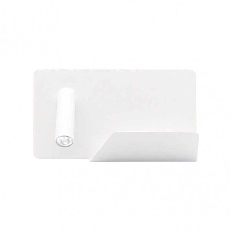 Aplique 3w 4000k Miguel Angel Izqdo Blanco C/usb  Y Estante 150lm 16x28x12 Cm Orientable