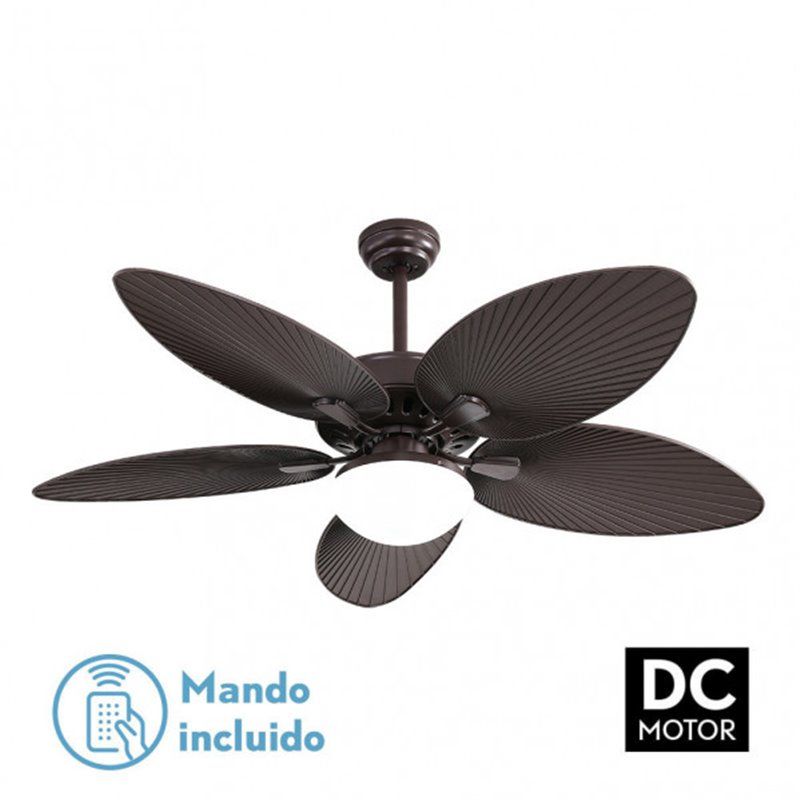 Ventilador Dc Borasco 24w Marron 5 Asp.6 Vel.132d  2950lm Remoto.memoria Y Temp.3000-4000-6000k