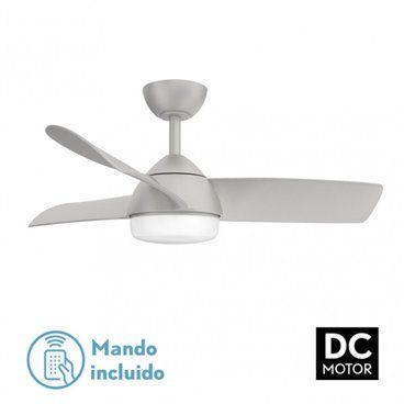 Ventilador de teto Haur DC 24W prata 3 lâminas