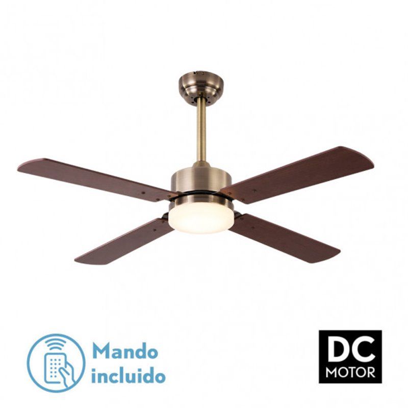 Ventilador de Teto Couro DC Hupe 18W 4 Lâminas