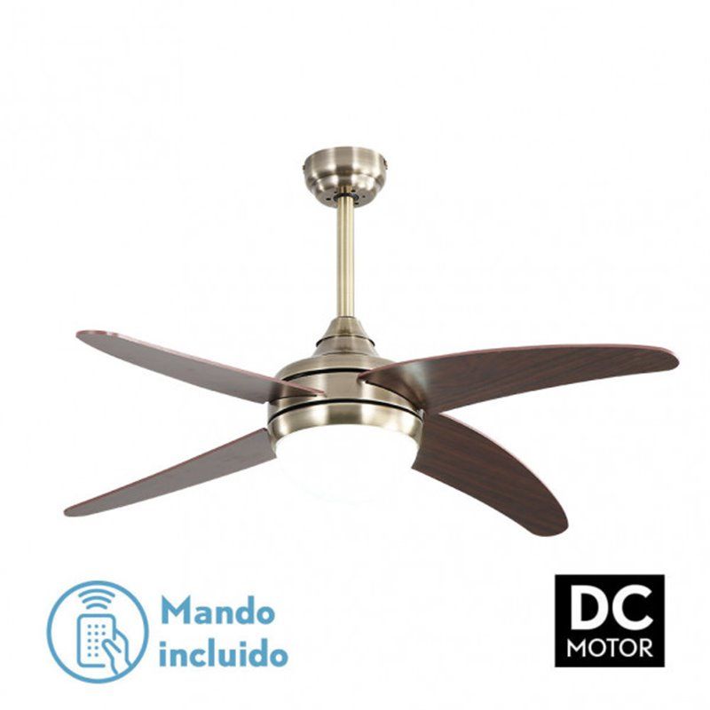 Ventilador de teto DC Klod 2xE27 couro cereja 4 lâminas