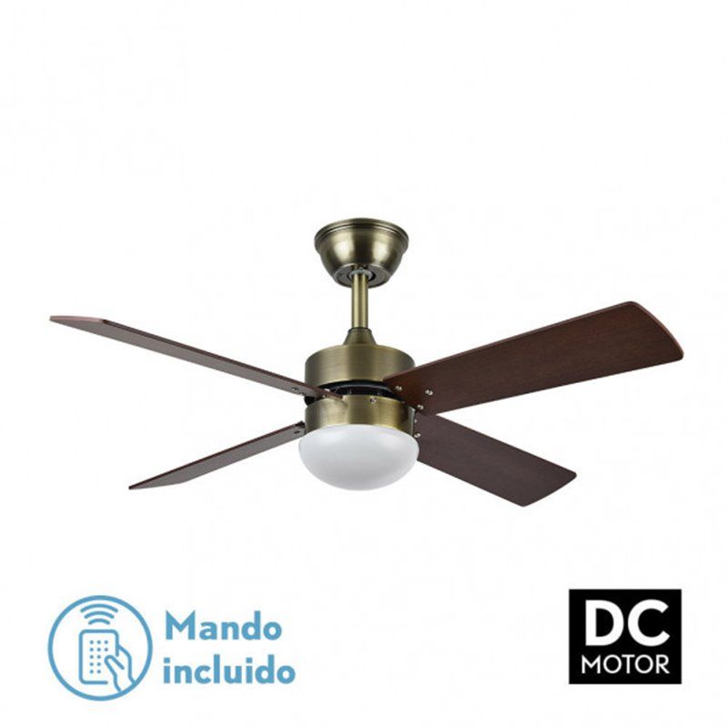 Ventilador de Teto DC Sofia 2xE27 Couro 4 Lâminas Cereja Nogueira