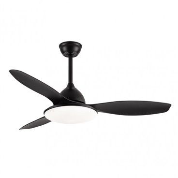Ventilador Dc Negro Yael 72w 3000-4000-6000k 122d 7200Llm 3 Aspas, Remoto+temporizador+memoria