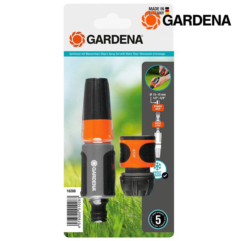 Kit de terminal de irrigação com lança multijato Gardena + conector 13 mm (1/2") 15 mm (5/8")