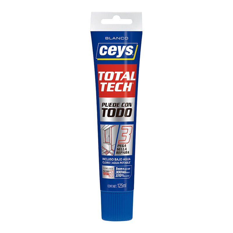 CEYS Total Tech Adesivo Multiuso Branco Tubo Compacto 125ml 507232