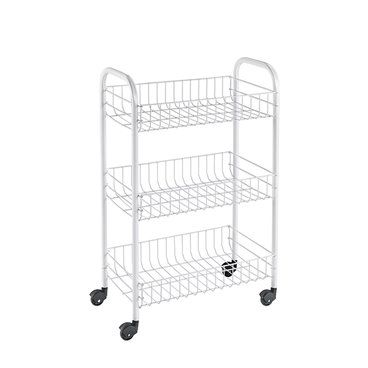 Carrinho Multiuso com 3 Prateleiras 41x23x63cm Metaltex Branco