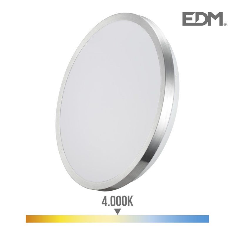 Aplique super. led 18w  1200 lumen 4.000k marco cromado edm