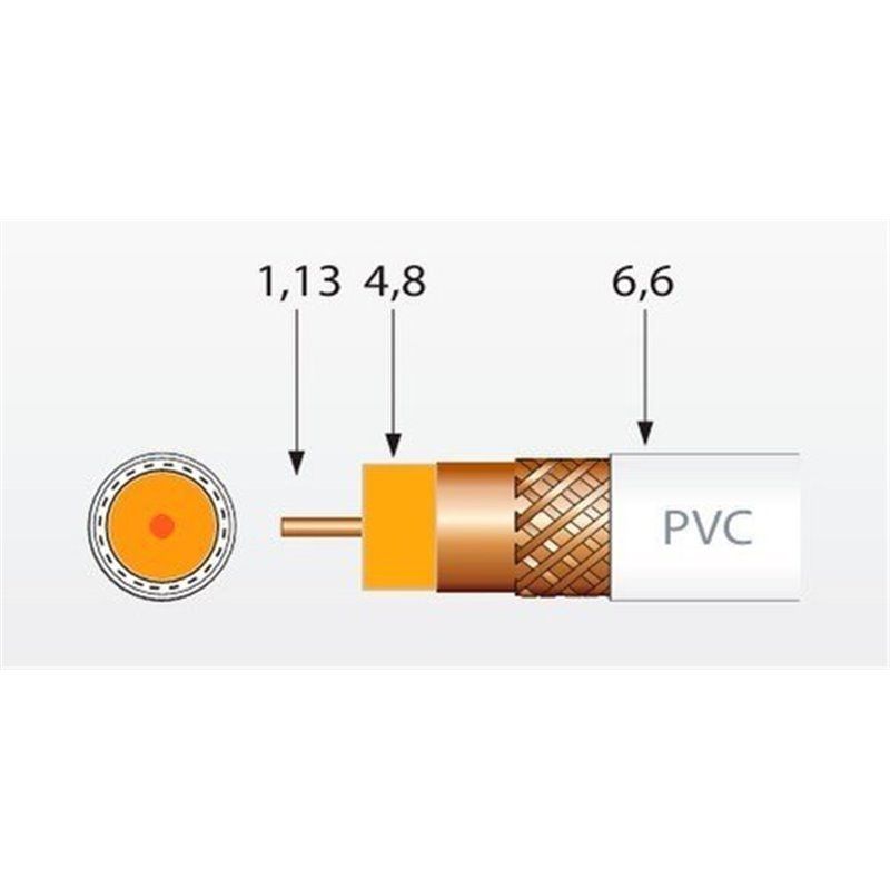 Câble coaxial T100 PLUS en PVC blanc