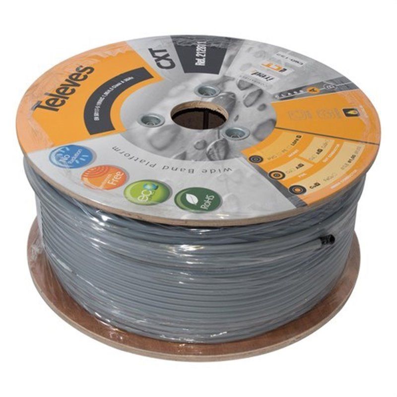 Cable coaxial CXT LSFH Dca/A 19AtC cobre/aluminio LSFH 250m gris