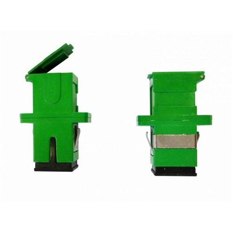 Double adapter SC/APC female SC/APC female with self-locking cap