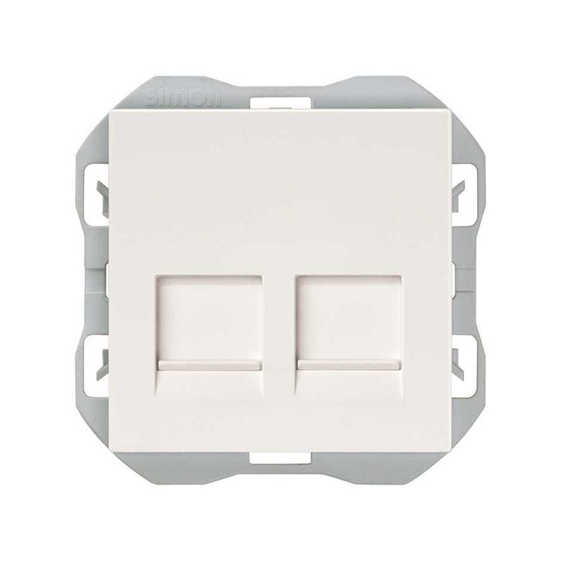 SIMON 20000188-090 | Toma RJ45 doble con conector