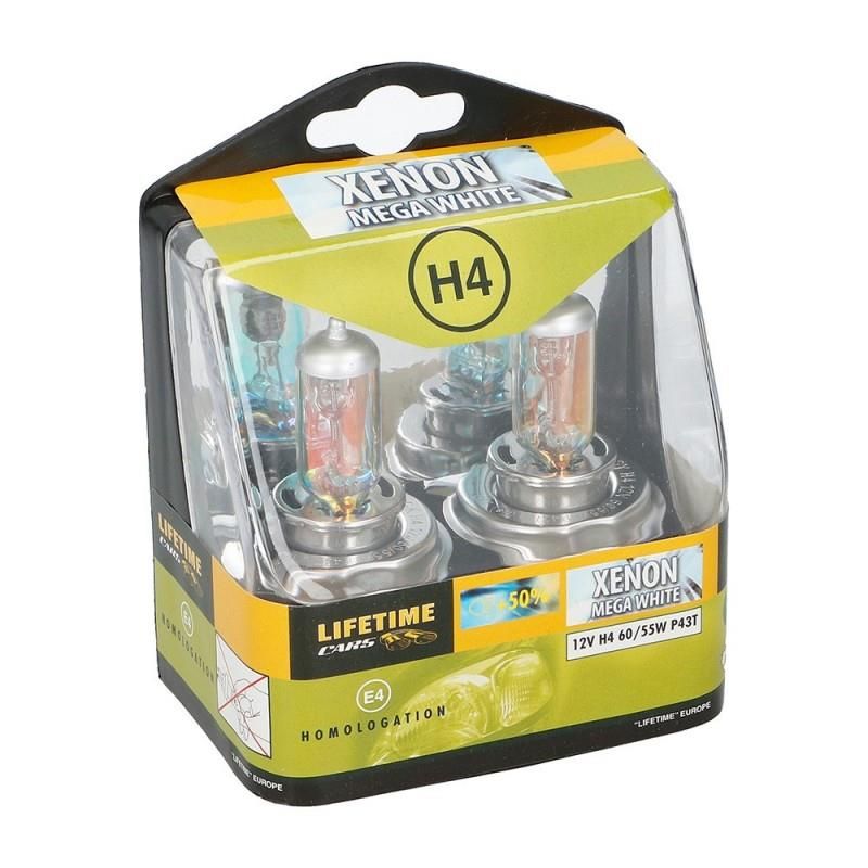 Set 2 light bulbs for car 12V h4 xenon