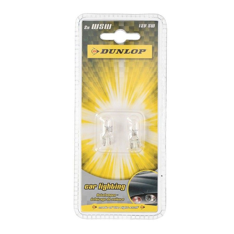 2 set auto lampadine 12V 5W 5W 2 pezzi Dunlop