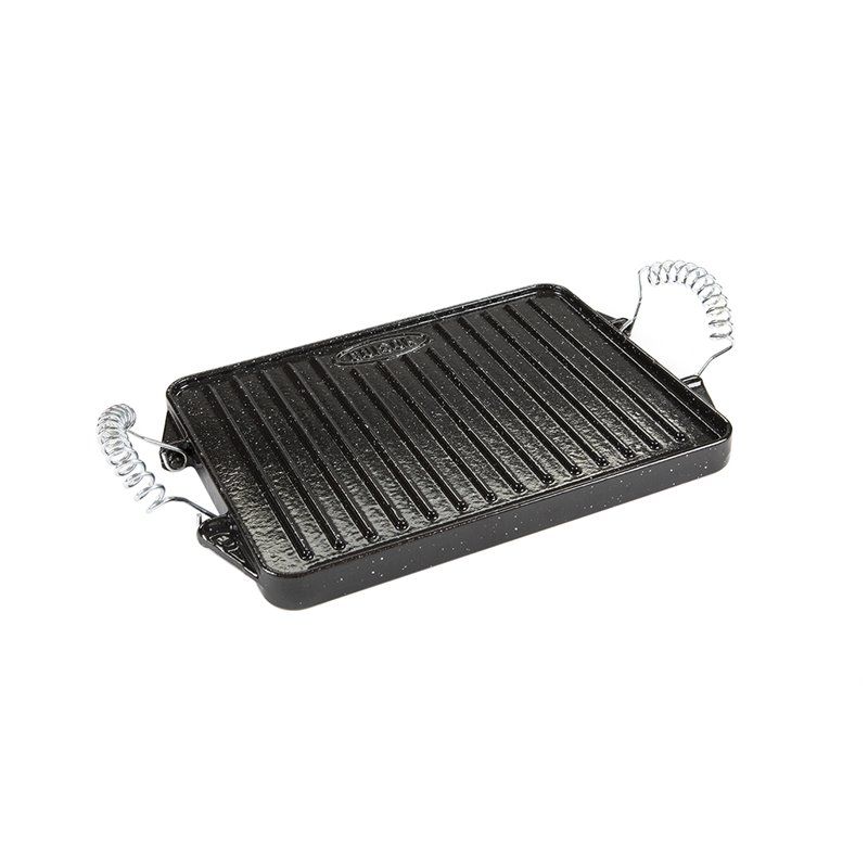 Plaque De Cuisson Barbecue Universelle En Fonte Émaillée Accessoire Plancha  Noir