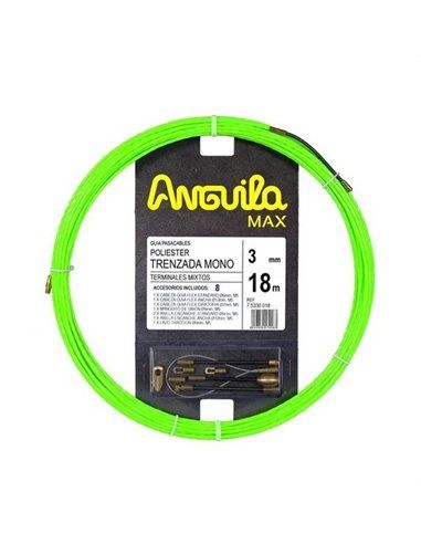 Trança mono intercambiável intercambiável 18m ANGUILLA MAX diâmetro 3mm verde fluorescente