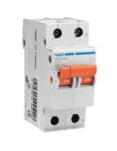 HAGER MN506V | Interruptor automático MN 1P+N 6A curva C