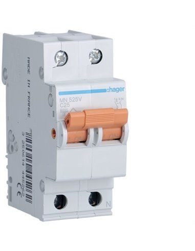 HAGER MN525V | Circuit breaker MN 1P+N 25A curve C