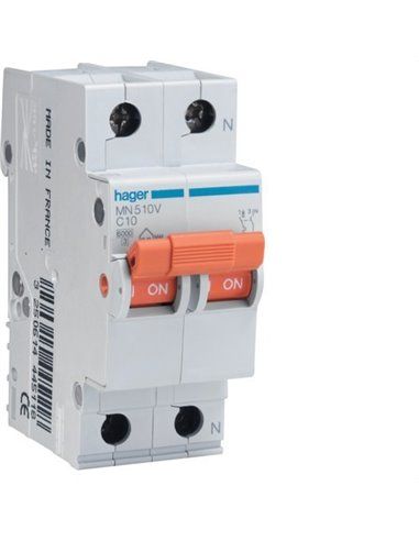 HAGER MN510V | Circuit breaker MN 1P+N 10A curve C