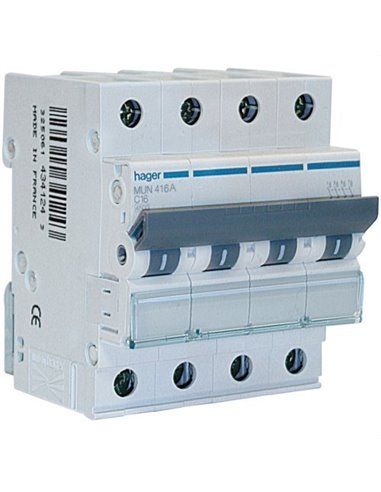 HAGER MUN640A | Circuit breaker 3P+N 40A curve-C 6kA