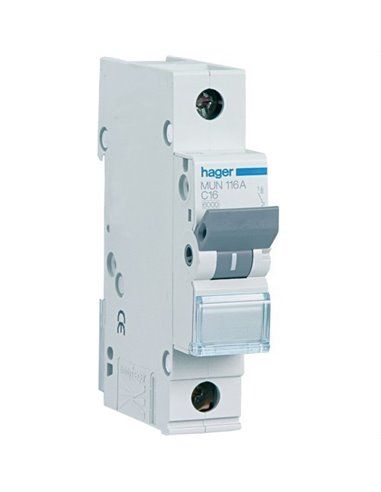 HAGER MUN140A | Circuit breaker 1P 40A curve-C 6kA