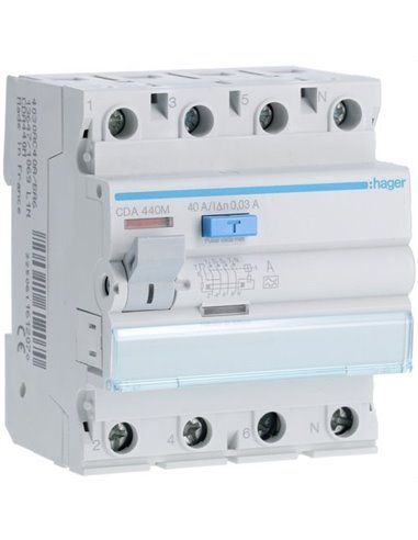 HAGER CDA440M | Différentiel 4P 40A 30mA type A