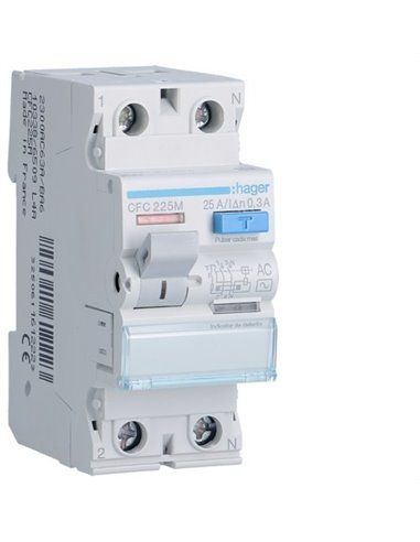 HAGER CFC225M | Differential 2P 25A 300mA Typ-AC